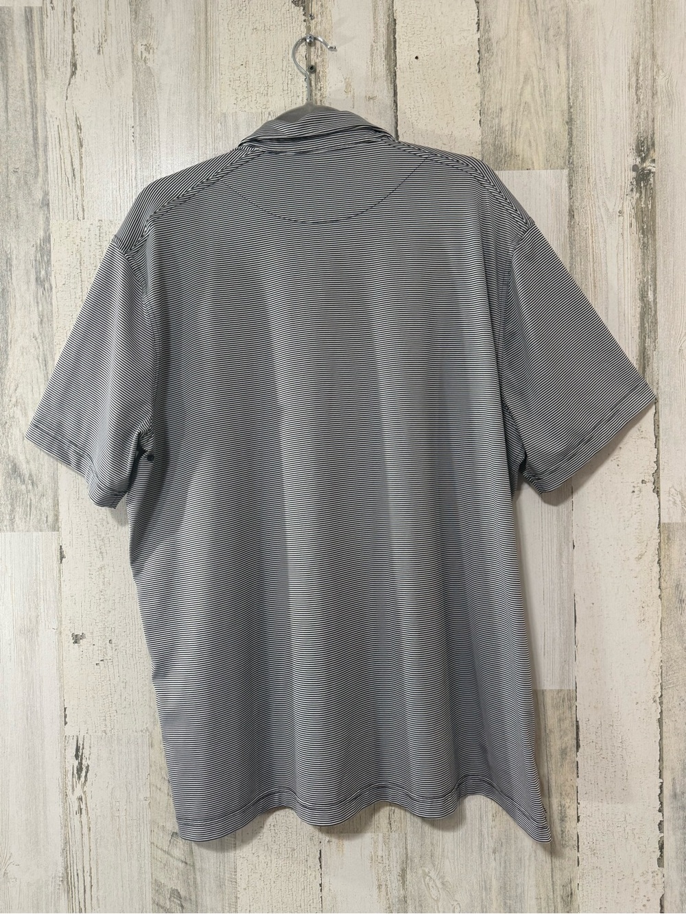 Nike Black White Thin Stripes Performance Short-Sleeve Polo - Picture 6 of 10